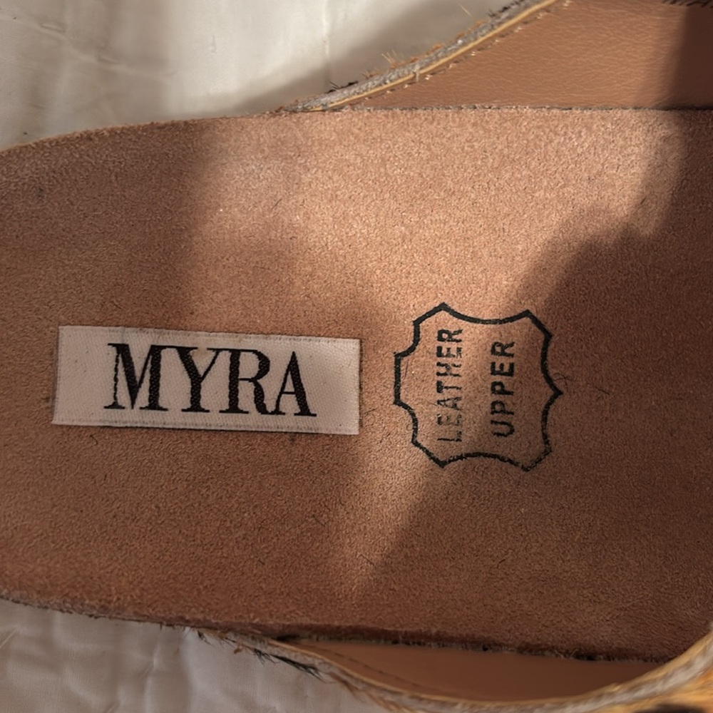Myra‎ Bag Leopard Print Sandals - Tan and Black - Picture 6 of 9